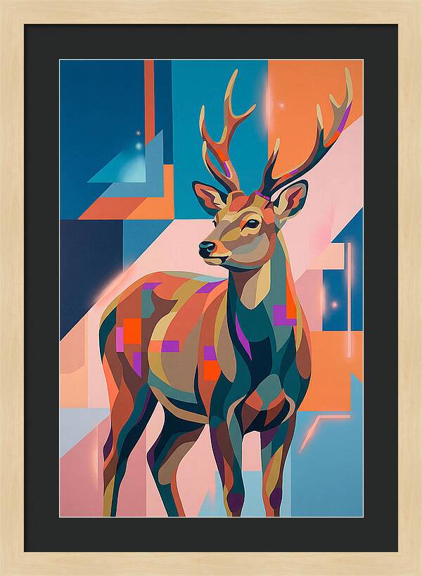 Sika Deer In Vibrant Colors