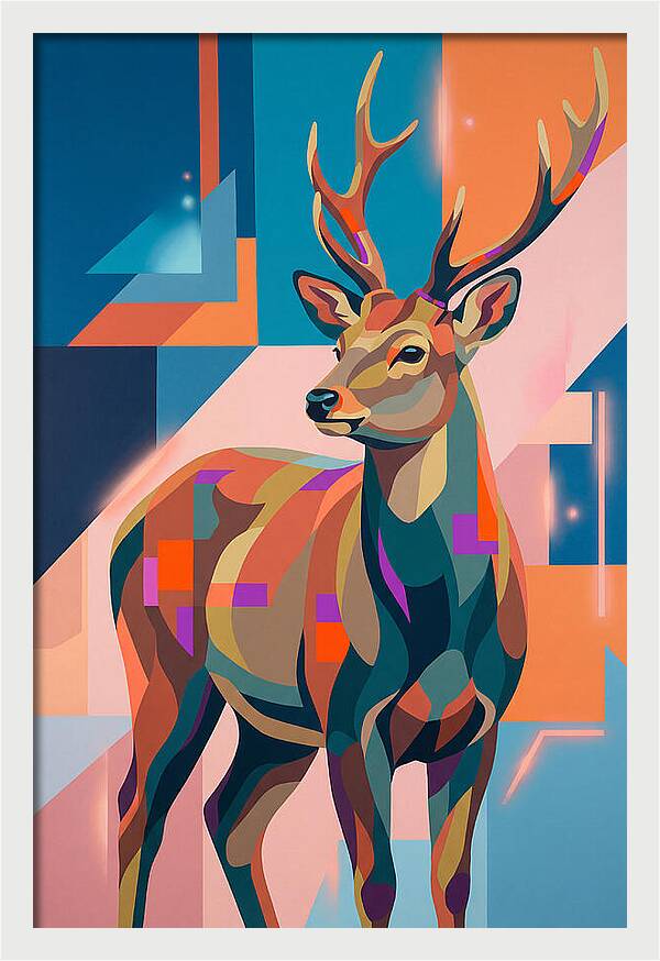 Sika Deer In Vibrant Colors