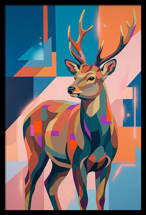 Sika Deer In Vibrant Colors