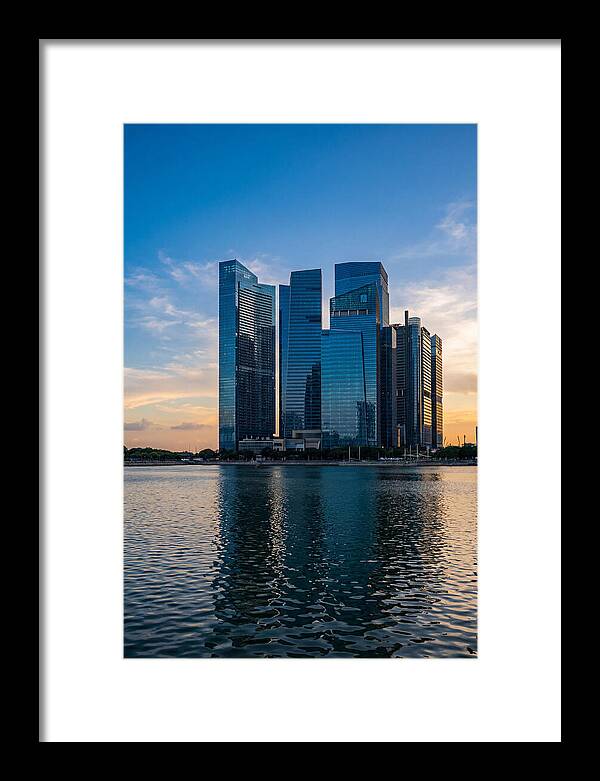 Singapore Skyline Reflected In Water