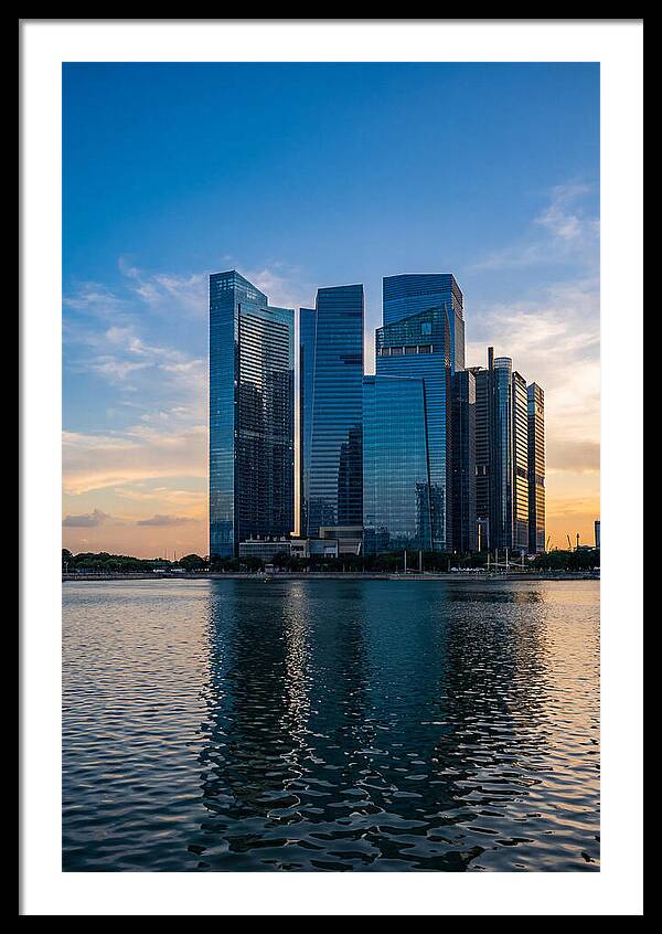 Singapore Skyline Reflected In Water