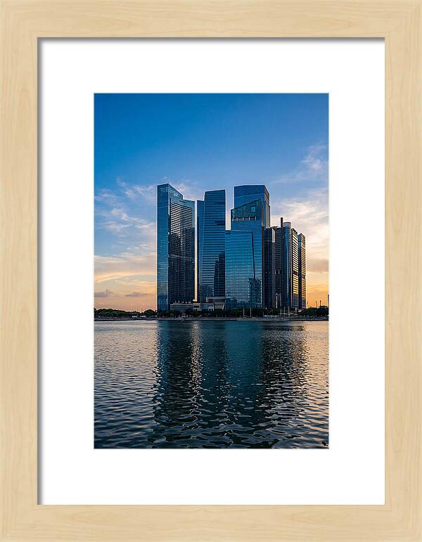 Singapore Skyline Reflected In Water