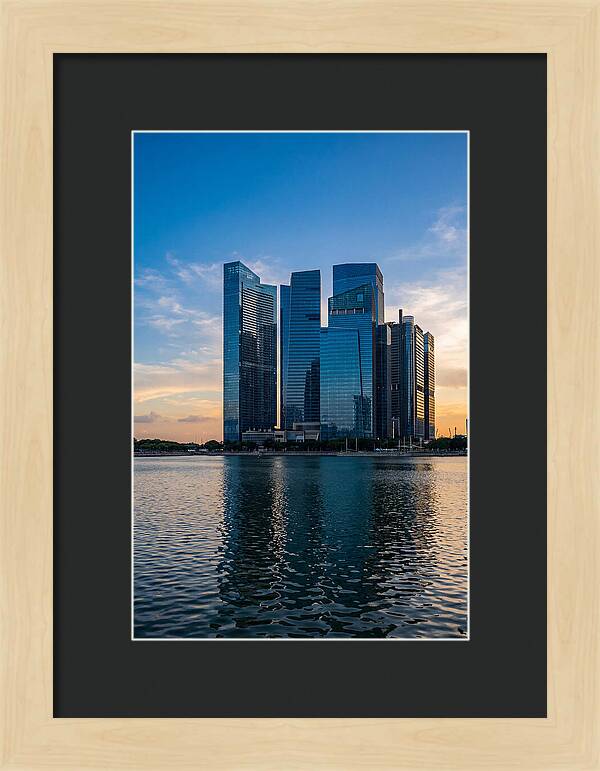 Singapore Skyline Reflected In Water