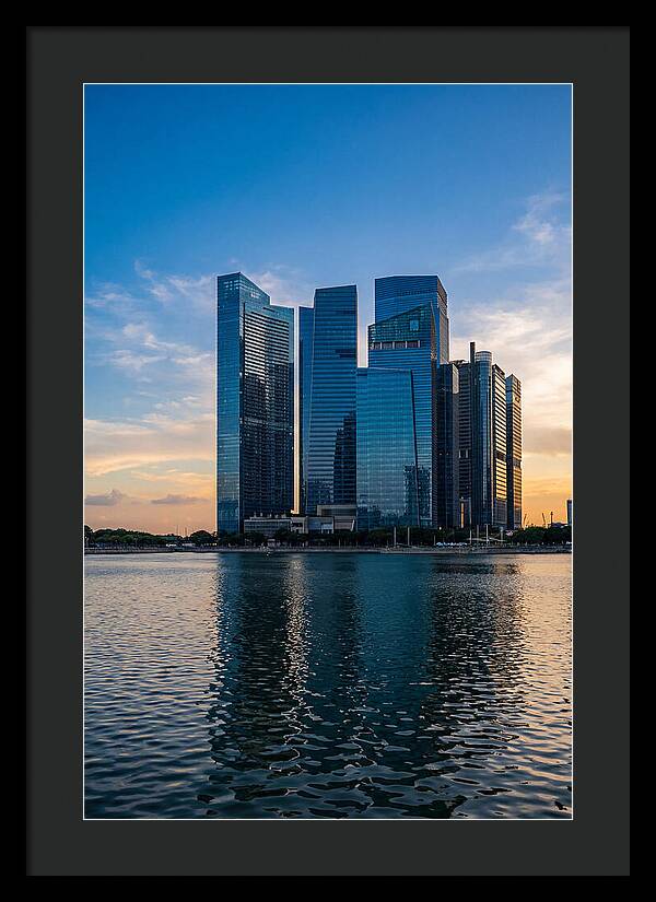 Singapore Skyline Reflected In Water