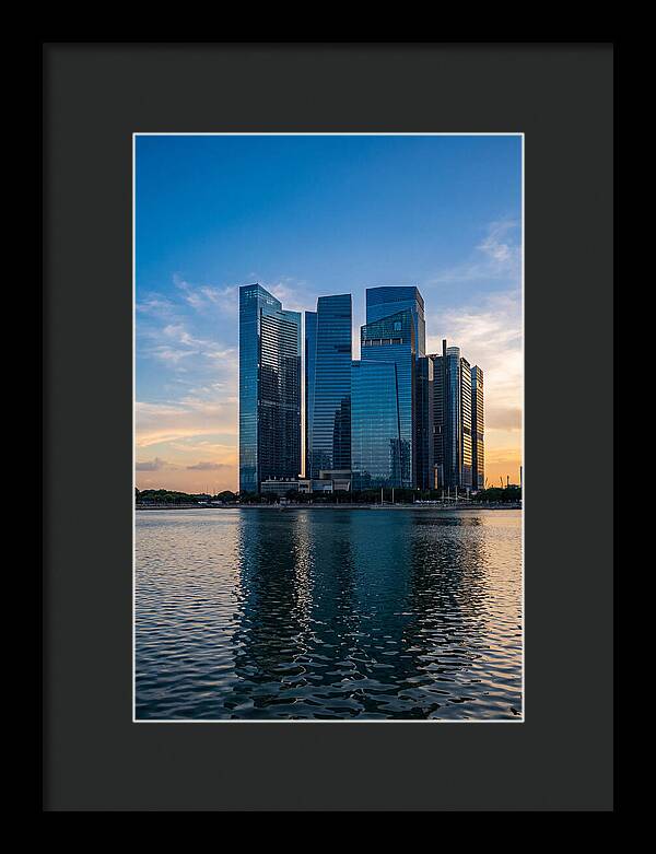 Singapore Skyline Reflected In Water