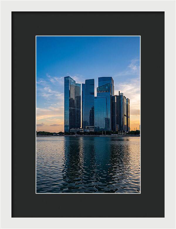 Singapore Skyline Reflected In Water