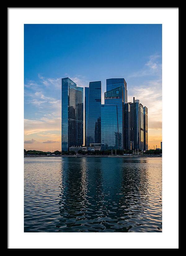 Singapore Skyline Reflected In Water