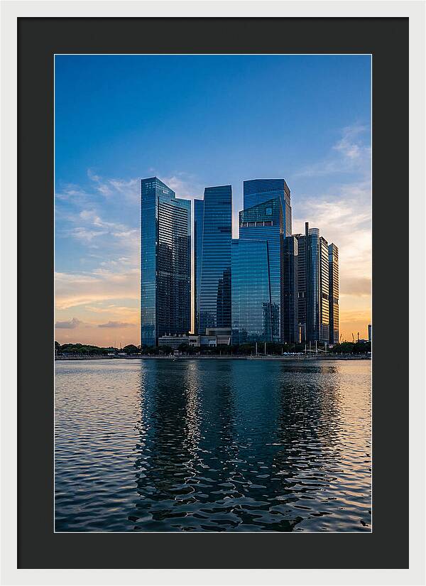 Singapore Skyline Reflected In Water