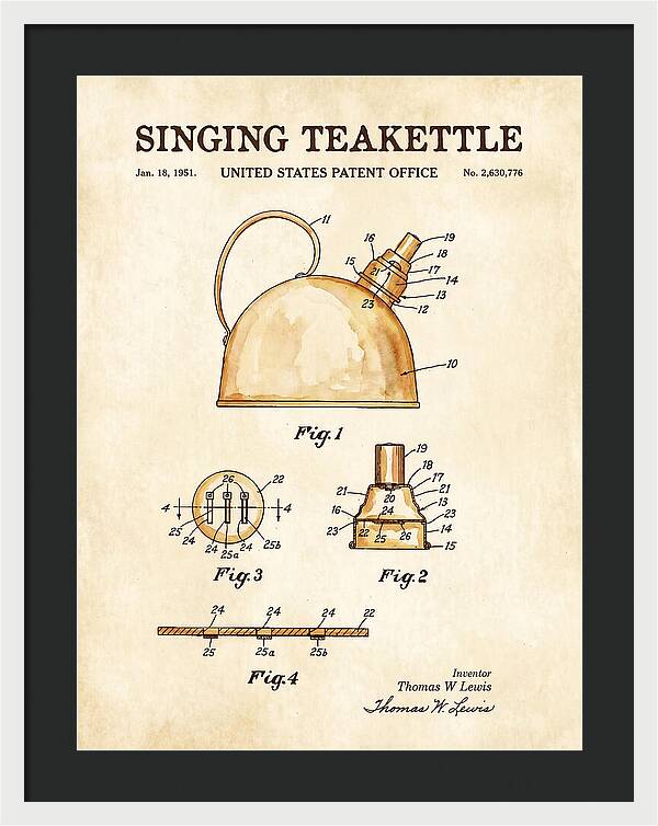 Singing Teakettle Watercolor Patent Us2630776a