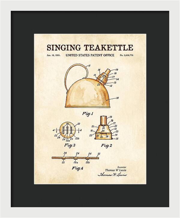 Singing Teakettle Watercolor Patent Us2630776a