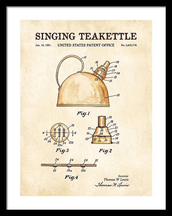 Singing Teakettle Watercolor Patent Us2630776a