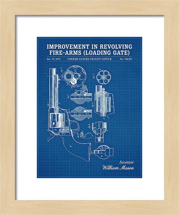 Single Action Revolver Loading Gate Colt Blueprint Patent Us158957