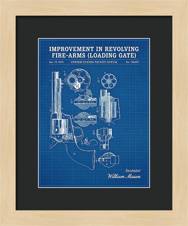 Single Action Revolver Loading Gate Colt Blueprint Patent Us158957