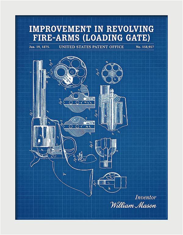 Single Action Revolver Loading Gate Colt Blueprint Patent Us158957