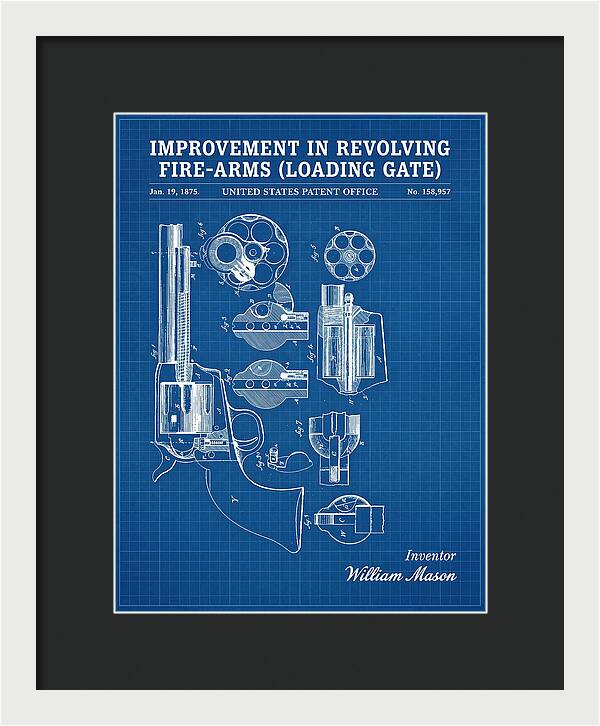 Single Action Revolver Loading Gate Colt Blueprint Patent Us158957