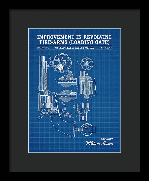 Single Action Revolver Loading Gate Colt Blueprint Patent Us158957