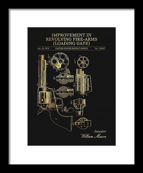 Single Action Revolver Loading Gate Colt Gold Patent Us158957
