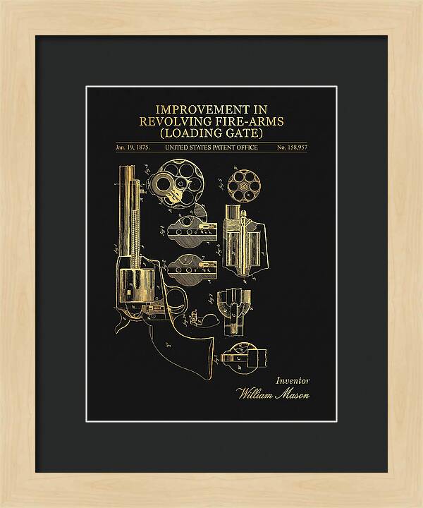 Single Action Revolver Loading Gate Colt Gold Patent Us158957