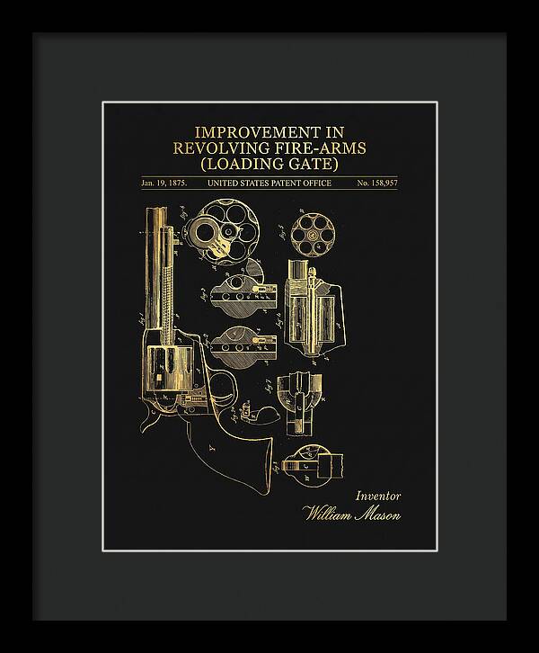 Single Action Revolver Loading Gate Colt Gold Patent Us158957