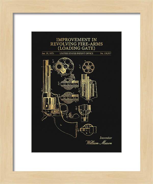 Single Action Revolver Loading Gate Colt Gold Patent Us158957