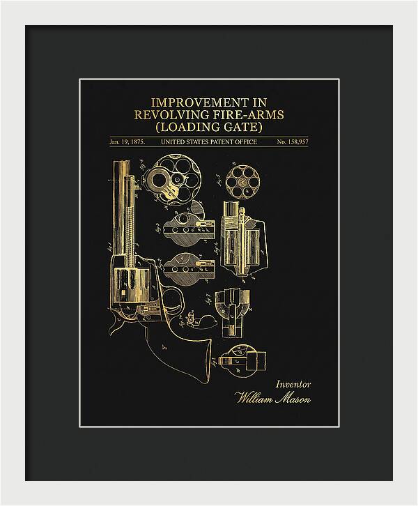 Single Action Revolver Loading Gate Colt Gold Patent Us158957