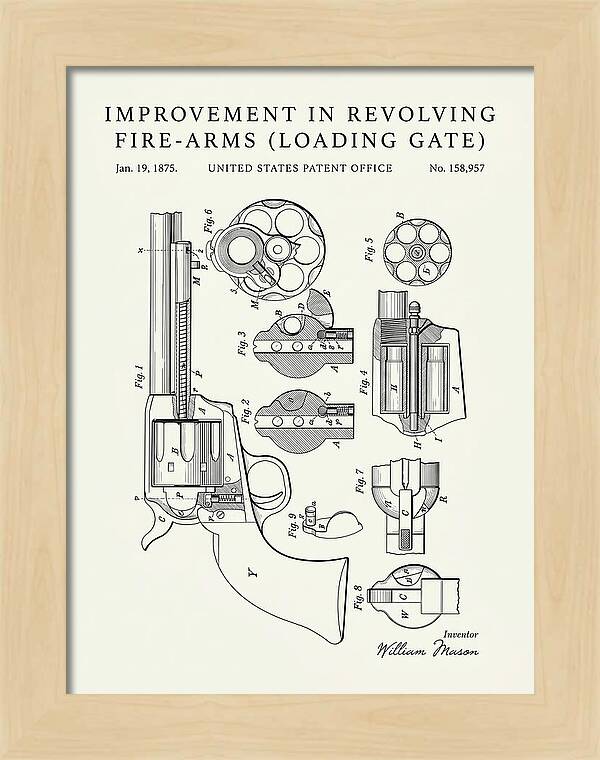 Single Action Revolver Loading Gate Colt Minimalist Patent Us158957