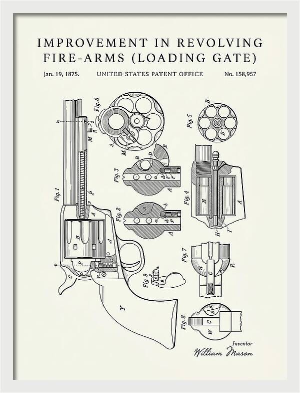 Single Action Revolver Loading Gate Colt Minimalist Patent Us158957