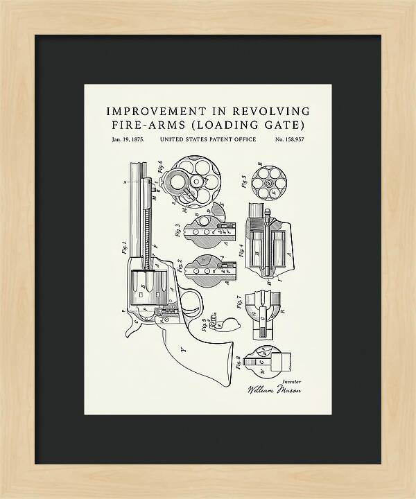 Single Action Revolver Loading Gate Colt Minimalist Patent Us158957