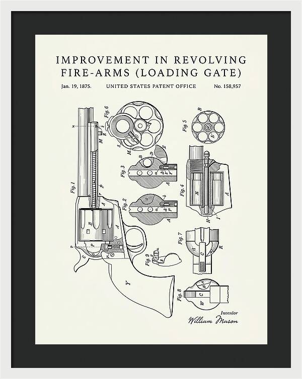 Single Action Revolver Loading Gate Colt Minimalist Patent Us158957