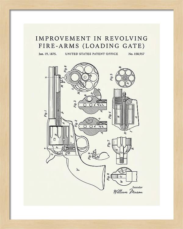 Single Action Revolver Loading Gate Colt Minimalist Patent Us158957
