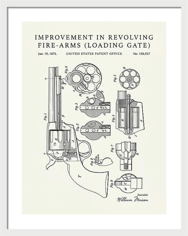 Single Action Revolver Loading Gate Colt Minimalist Patent Us158957