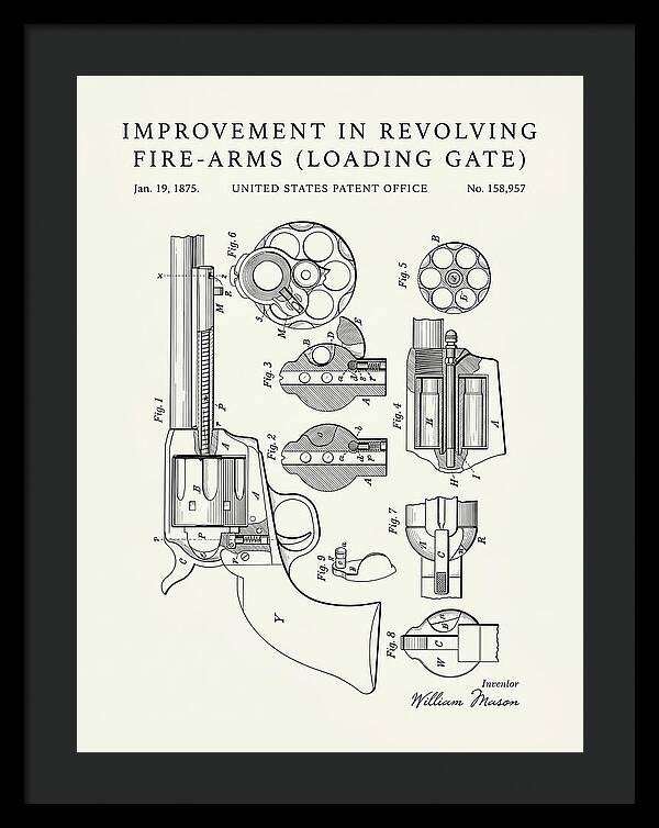 Single Action Revolver Loading Gate Colt Minimalist Patent Us158957