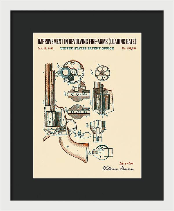 Single Action Revolver Loading Gate Colt Retro Patent Us158957