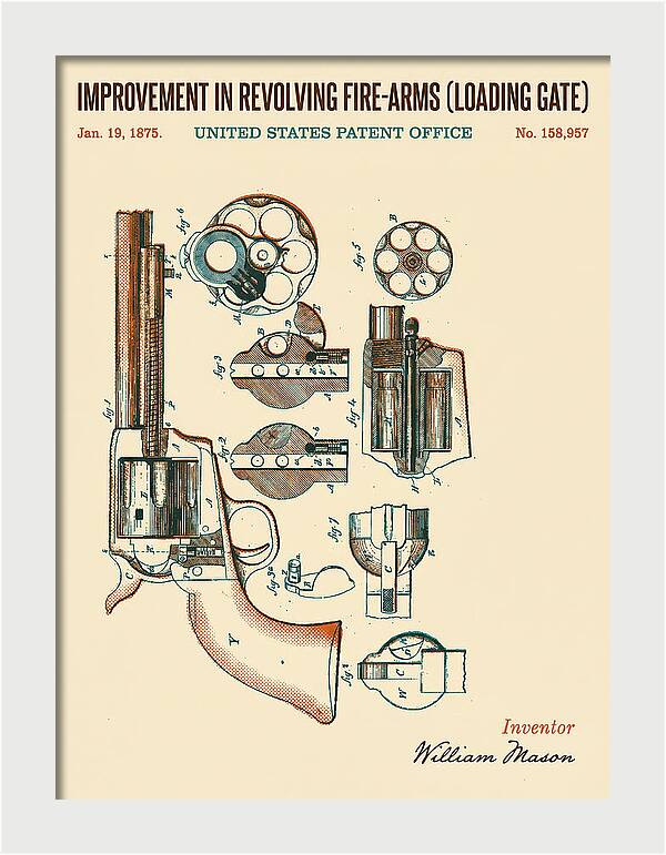Single Action Revolver Loading Gate Colt Retro Patent Us158957