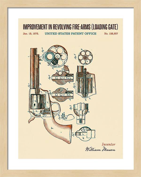 Single Action Revolver Loading Gate Colt Retro Patent Us158957