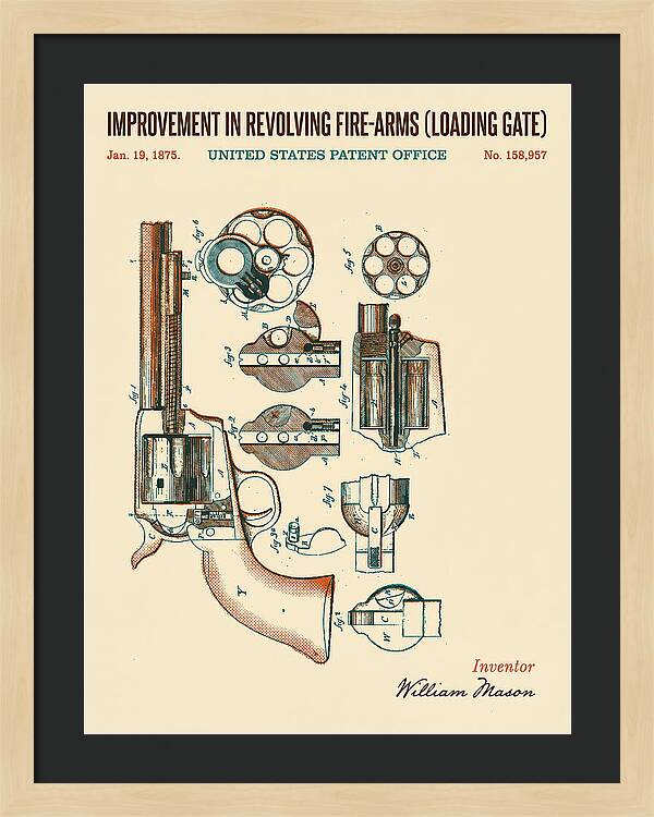 Single Action Revolver Loading Gate Colt Retro Patent Us158957