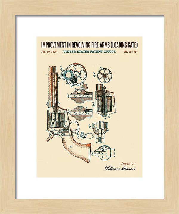 Single Action Revolver Loading Gate Colt Retro Patent Us158957