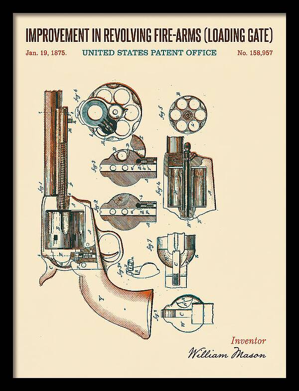 Single Action Revolver Loading Gate Colt Retro Patent Us158957