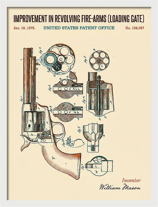 Single Action Revolver Loading Gate Colt Retro Patent Us158957