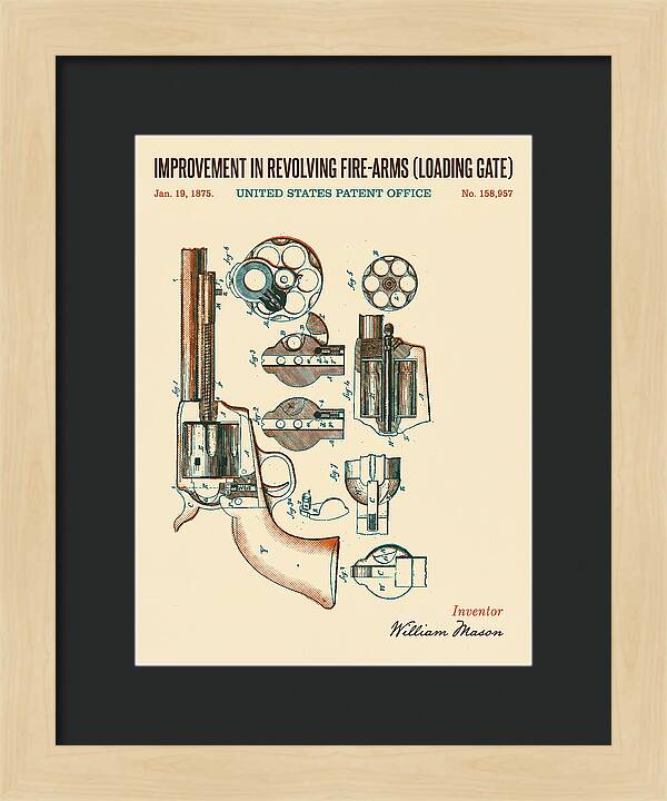 Single Action Revolver Loading Gate Colt Retro Patent Us158957