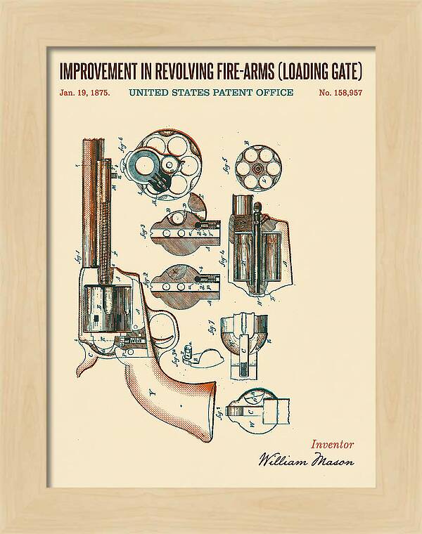 Single Action Revolver Loading Gate Colt Retro Patent Us158957