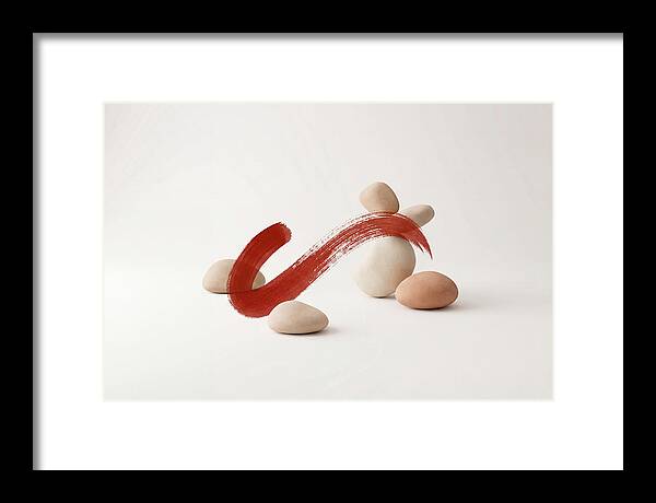Single Bold Brushstroke In Vermillion