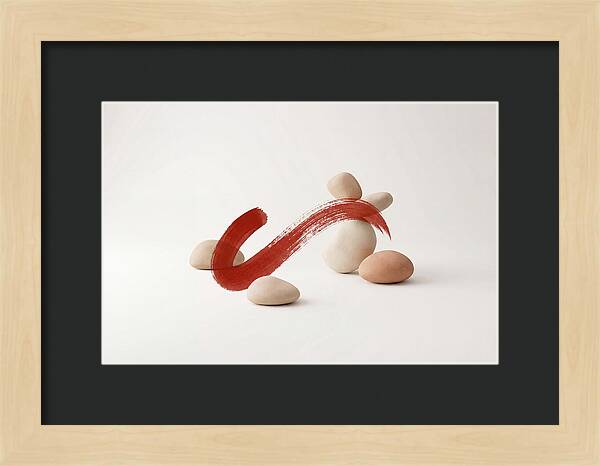 Single Bold Brushstroke In Vermillion