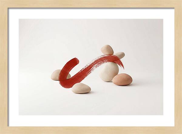 Single Bold Brushstroke In Vermillion