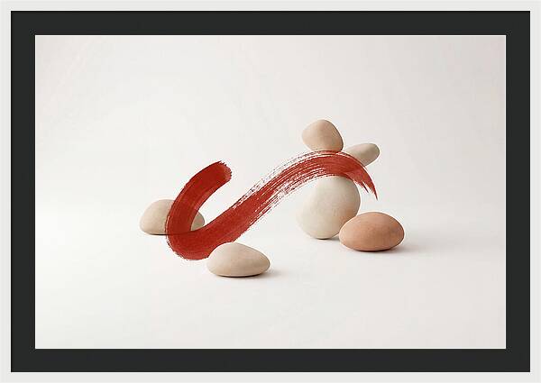 Single Bold Brushstroke In Vermillion