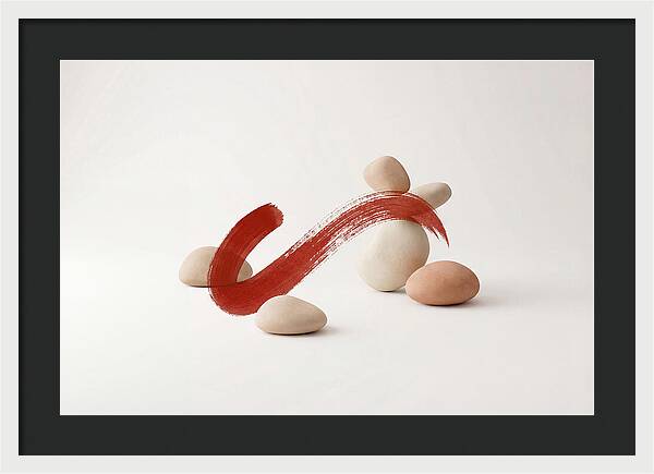 Single Bold Brushstroke In Vermillion