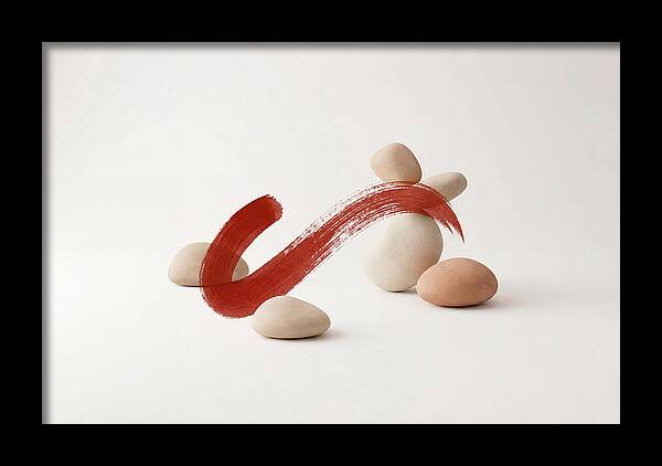 Single Bold Brushstroke In Vermillion