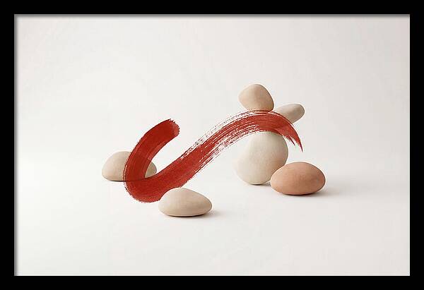 Single Bold Brushstroke In Vermillion