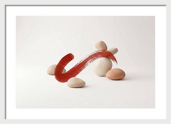 Single Bold Brushstroke In Vermillion