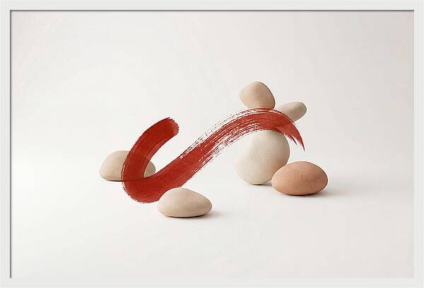 Single Bold Brushstroke In Vermillion